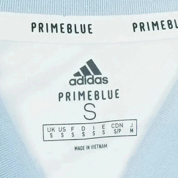 Adidas Small Primeblue Men's Pale Blue Short Sleeve Logo Jersey CON20 JSY PB - Picture 3 of 11
